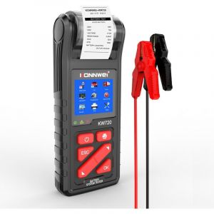 KONNWEI KW720 Testeur de batterie de voiture avec imprimante int&eacute;gr&eacute;e 6V 12V 24V Testeur de charge de batterie D&eacute;marrage et syst&egrave;me de charge Test