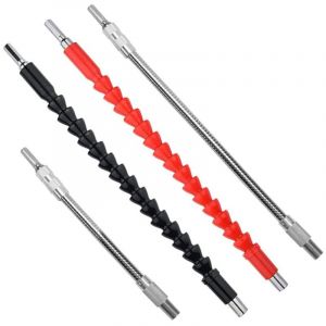 4 Pi&egrave;ces Tournevis Flexible, Flexible Rallonge Renvoi d'Angle Visseuse, Extension de Foret Flexible, Rallonge Flexible pour Perceuse Tournevis