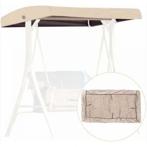 Toile de rechange beige pour balancelle, housse de rechange pour balancelle 3 places, toit pour balancelle de jardin, auvent imperm&eacute;able pour