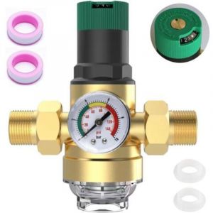 Paryou &ndash; R&eacute;ducteur de pression eau 3/4' &ndash; Manom&egrave;tre 10 bars &ndash; Filtre &agrave; s&eacute;diments 40 microns &ndash; Laiton et acier inoxydable &ndash; Temp&eacute;rature max 70&deg;C