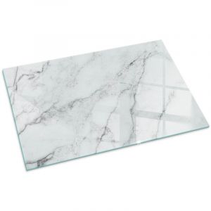 Plaque de protection de sol en verre tremp&eacute; pour chemin&eacute;e ou po&ecirc;le &agrave; bois pare-feu contre les &eacute;tincelles Motif marbr&eacute; avec veines 100x70