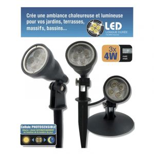 Electris - Kit 3 spots led 4W étanches IP68