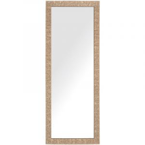Beliani - Miroir Mural de Forme Rectangulaire 130 x 50 cmavec Cadre en Matière Synthétique Laiton au Style Glamour