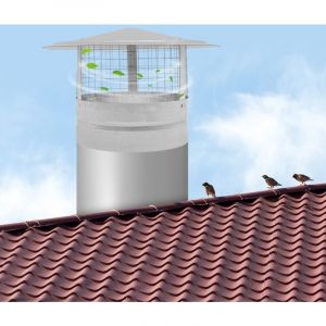 Senderpick - Chapeau de cheminée de toit Chapeau de cheminée de toit conique Acier inoxydable