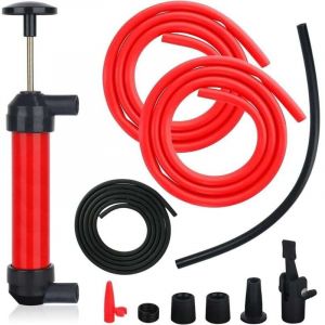 Pompe a Eau Manuelle,Pompe de Transvasement,Pompe Siphon,Pompe de Transfert,Pompe Manuelle Carburant,Pompe D'aspiration à Essence avec 3 Tuyaux pour