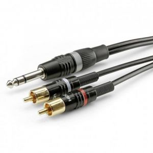 Sommer Cable - Câble de raccordement HBP-6SC2-0300 Jack / Cinch-RCA audio [2x Cinch-RCA mâle - 1x Jack mâle 6,3 mm (stéréo)] 3.00 m noir Y743862