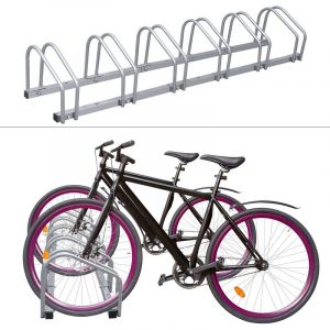 Ratelier velo Porte Vélo, Support Vélo, Range Vélo au Sol ,6 velos Systeme rangement pour velo 160x32x26cm