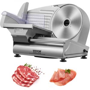 Vevor - Trancheuse Electrique Commerciale 180 w Trancheuse a Jambon Lame 190 mm 80-120 tr/min Trancheuse Charcuterie en Acier Inoxydable et Alu pour