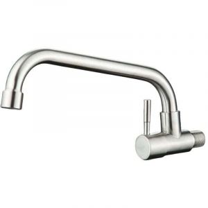 Ulisem - Robinet Mural Eau Froide pour Cuisine, Mitigeur Evier Mural Brossé Anti-empreinte,Mousseur Démontable