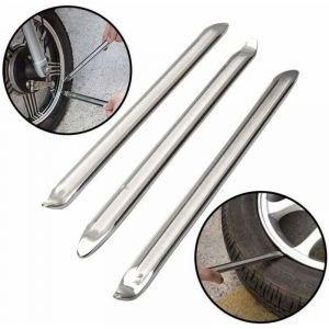 3 pcs Demonte Pneus Acier Levier Pneu M&eacute;tal Kit Tire-Pied Outil de R&eacute;paration Jeu de D&eacute;monte Pneus pour Moto Voiture Auto &eacute;lectrique V&eacute;lo Solide et