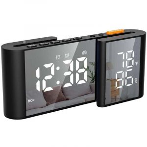 Radio-R&eacute;veil Num&eacute;rique pour Chambre - Grand &Eacute;cran LED avec Variateur de Luminosit&eacute;, Radio FM de Chevet avec Minuteur de Sommeil, Affichage de la