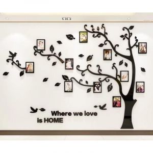 Stickers Muraux Arbre 3D Bricolage Stickers muraux Autocollants muraux Arbre Arts D&eacute;corations pour le Salon Chambre Chambre &agrave; coucher (Noir