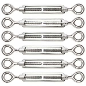 6 Pi&egrave;ces Tendeur Cable M5 Tendeur Cable Inox 304 R&eacute;glable Oeil de Ridoir et Oeil pour Tendeur de Fil Cable Acier Corde Crochet Tendeur Accessoires