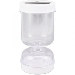 Bocal &agrave; cornichons avec passoire, r&eacute;cipient &agrave; cornichons en forme de sablier avec couvercle &eacute;tanche et fourchette &agrave; cornichons pour c&acirc;pres, olives et