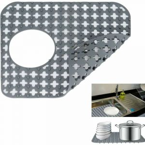Alovez - Tapis Evier Cuisine, Tapis d'évier en Silicone Pliables Antidérapants, Protege évier de Cuisine, Tapis Fond Evier Cuisine pour éviers en
