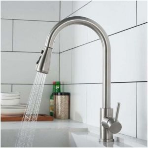 Robinet de Cuisine avec Douchette Extractible Mitigeur Cuisine Bross&eacute; en Acier Inox Robinet d'&eacute;vier pour Cuisine Rotatif &agrave; 360&deg; Mitigeur Evier