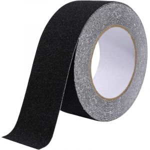 Bande Antid&eacute;rapante Adh&eacute;sive pour Escaliers, Friction, Abrasif pour Les S&eacute;curit&eacute;, Escabeau, Int&eacute;rieur, Ext&eacute;rieur, Haute Traction, 5cm x 10m, Noir