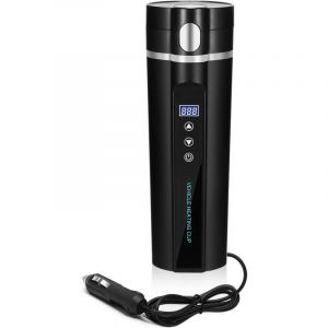 Bouilloire de Voiture, 12V/24V Bouilloire &Eacute;lectrique de Voiture Tasse d'eau Chauff&eacute;e pour Voiture/Camion/Voyage, 450ml Mini Bouilloire Electrique