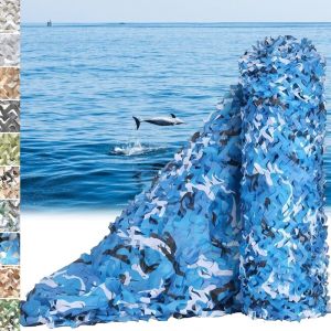 Filet camouflage &eacute;pais, protection solaire, id&eacute;al pour la d&eacute;coration, la chasse, comme brise-vue, le camping, la d&eacute;coration de jardin, 5 x 6 m