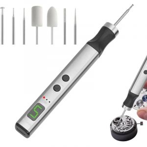 Stylo Graveur - Graveur 5 Vitesses avec 7 Accessoires - Crayon de Gravure &Eacute;lectrique &agrave; Polir Pour M&eacute;tal Produit &Eacute;lectronique C&eacute;ramique Bois Pierre