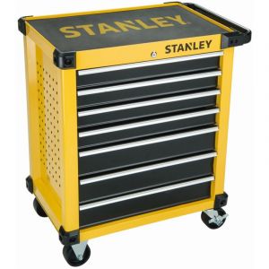 Stanley &ndash; Chariot &agrave; outils en m&eacute;tal 7 tiroirs &ndash; Servante roulante avec roulettes verrouillables &ndash; Charge maximale 300 kg &ndash; Dimensions L73,5 x H89 x