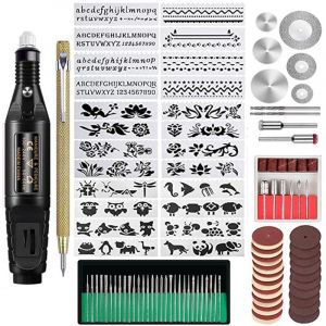 Lntyq - Stylo Graveur Électrique San Fil, usb Rechargeable Trousse à Outils De Gravure, Mini Outil Graver, Graveur Rotatif de Bricolage Portable Pour