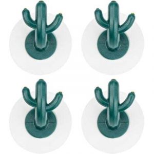 4 Pi&egrave;ces Crochets Adh&eacute;sifs Cactus Crochets &agrave; Serviettes Plastique Crochets Collants Imperm&eacute;able Crochets de porte murale pour Suspendu Manteau, Peign