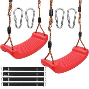 Balan&ccedil;oire Enfant Exterieur et Interieur, 2 Pi&egrave;ces Si&egrave;ge Balancoire Antid&eacute;rapant, Corde Balancoire Hauteur R&eacute;glable pour Jardin, Cour, Aire De Jeux,