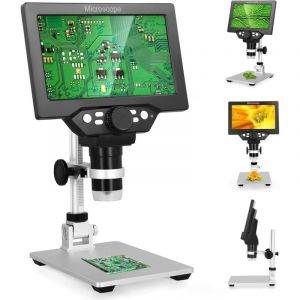 Tonysa - Microscope Numérique, G1200 lcd 3000 mAh usb Microscope Electronique, Enregistrement Vidéo 1080P, Résolution 1-1200X, Microscope avec 8