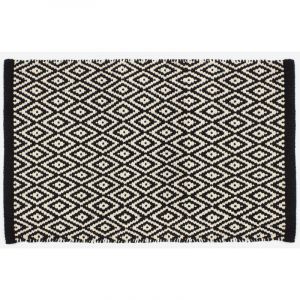 BATHBAZAAR - Tapis de bain losange noir et blanc
