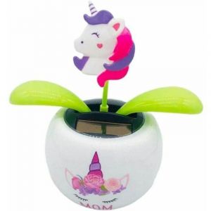 Ornement de Voiture Solaire Danseur en Plastique Figurine Dcorative avec Fleur et Mcanisme Flip Flap cou OBJET DE DECORATION MURALE