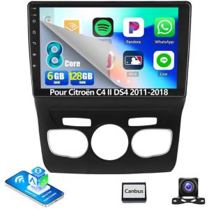 Autoradio Android 14 10 Pouces 6Go+128Go pour Citro&euml;n C4 II / DS4 (2011-2018) - 8-C&oelig;urs, 4G, Apple CarPlay, GPS, Wi-Fi - 6+128G CAM