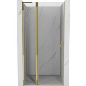 Mexen - Mist l porte de douche pivotante 120 cm, transparent, dor&eacute; - 8A4L-120-000-50-00
