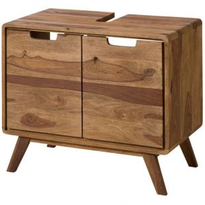 Massivmoebel24.de - Meuble sous lavabo 70x40x60 en bois de Sheesham naturel sabl&eacute; malm&ouml; 2 266