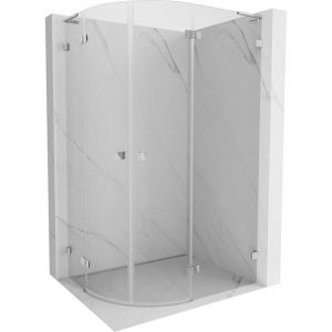 Mexen - Lunar l cabine de douche arrondie pivotante droite 100 x 90 cm, transparente, chrome - 833L-100P-090L-01-00
