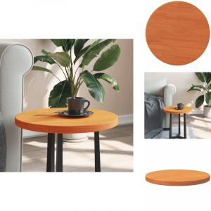 Dessus de table rond cire marron &Oslash;40x2,5 cm bois de pin massif - Dessus De Table - Plateau De Table - Bois Massif - Pin - Design Rustique