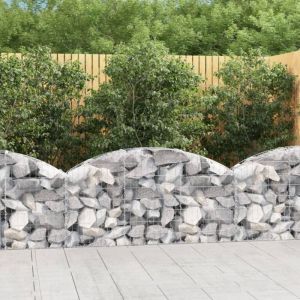 Bonnevie - Gabion pour Pierres arqué Panier de gabions - Cage à pierre 150x30x60/80 cm Fer galvanisé BV731087