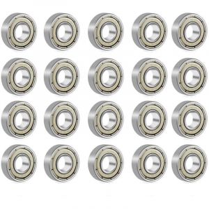 Litzee - 608 zz Roulement à Billes Métal Double Blindage Roulement Skate pour Roller, Skateboard, Longboard, Waveboard 8x22x7 mm 20Pcs