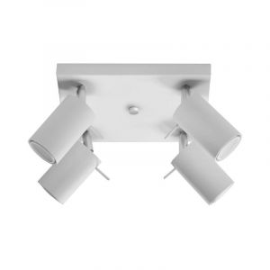 Silumen - Plafonnier Carré 4 Spots Orientable pour Ampoule GU10 - Blanc