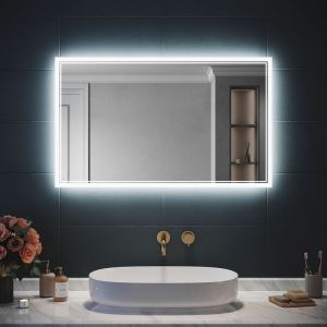 Sirhona - Miroir lumineux de salle de bain Miroir de salle de bain à led 100x60cm Anti-buée miroir led