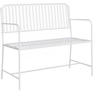 Banc Blanc Métal 103,5 x 51,5 x 90 cm Durable Banc d'extérieur Vidaxl