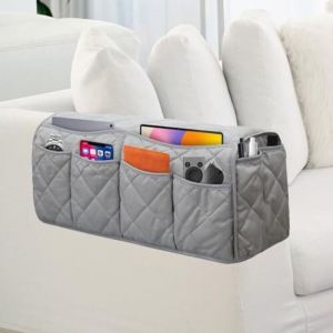 Organiseur de canapé, accoudoir pour tablette de canapé, support de télécommande sur canapé et bras de chaise, sac de rangement suspendu pour chambre
