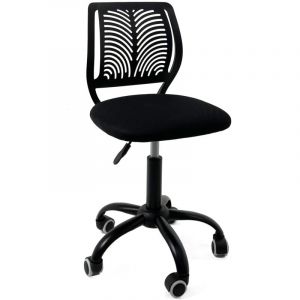 Chaise de bureau pour enfant &ndash; Junior fille, hauteur r&eacute;glable, assise rembourr&eacute;e en tissu mesh respirant, dossier ajour&eacute; souple, pivotante &agrave; 360&deg;,