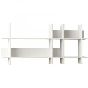 Tagère murale Dmacerat, Étagère, Tablette murale, Rayonnage polyvalent, 150x22h70 cm, Blanc - Dmora