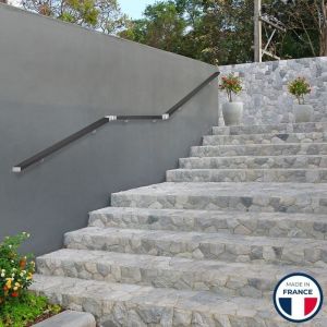 Balustrone France - Main courante gris fonc&eacute; 2 m + 2 supports, bamako (carr&eacute;), en kit