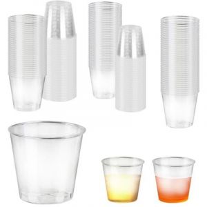 200 Pcs 30ML Verre a Shot, Verrine Plastique Aperitif, Gobelet Verrines Plastiques R&eacute;utilisable, Verres &agrave; Shot, Verres &agrave; Liqueur Transparent pour