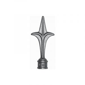 Pointe de lance H125xL57mm - Compatible avec tube de &Oslash;16mm - Fer forg&eacute; - &Agrave; souder - DECO FER FORGE