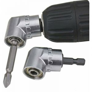 Tournevis Porte-Adaptateur 105 Degrés Perceuses à Angle Droit Pilote et Tournevis Adaptateur Renvoi d'angle pour Visseuse Hexagonal 1/4 ''
