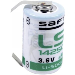 Pile spéciale 1/2 LR6 (aa) lithium Saft LS14250CLG cosses à souder en u 3.6 v 1200 mAh 1 pc(s)