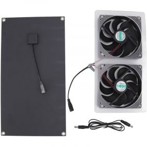 Kit de Ventilateur &agrave; Panneau Solaire 100W, Double Ventilateur, &eacute;tanche IP67, Faible Bruit, Large Application, Ventilateur &agrave; &eacute;nergie Solaire pour